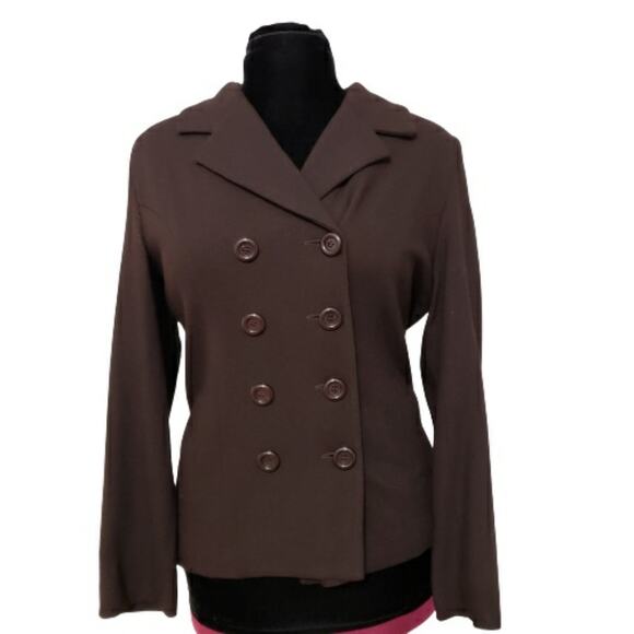 Express Jackets & Blazers - Express Tailleur Brown Double Breasted Wool Blend Pea Coat Juniors Size 9/10